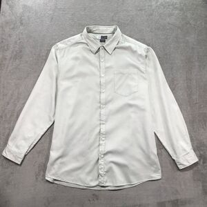 ExOfficio Mens Button Up Shirt 2XL Light Green Insect Shield Hiking Fishing Camp